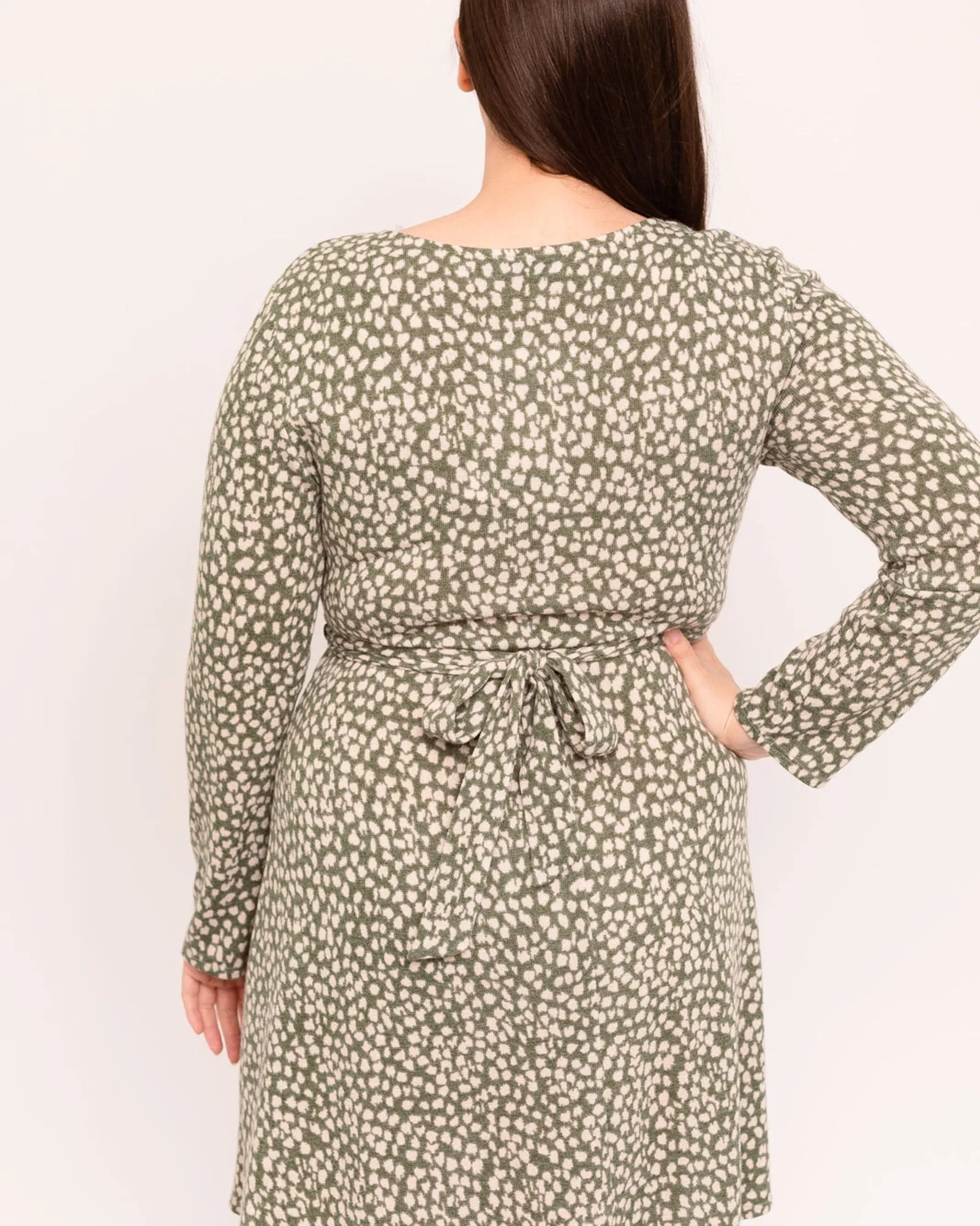 Diana Dot Print Dress | Olive Green / Ivory