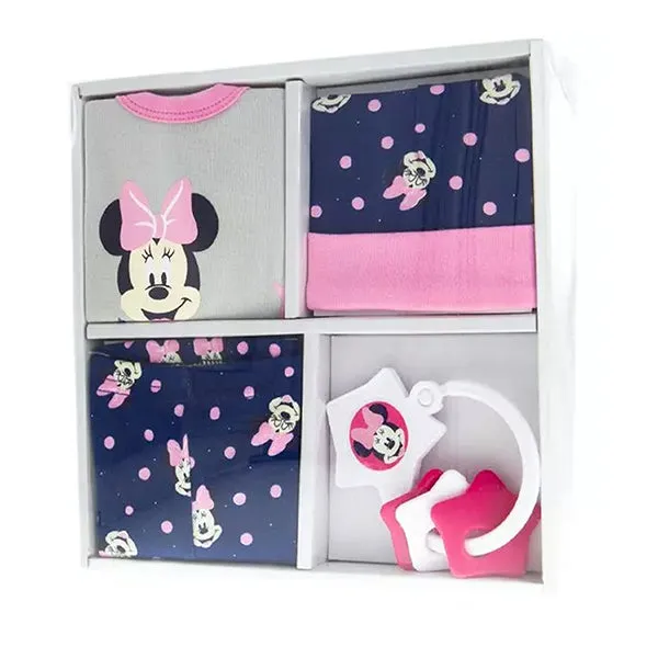 Disney 4 Piece Layette Set, Mickey & Minnie Mouse Infant Apparel Set