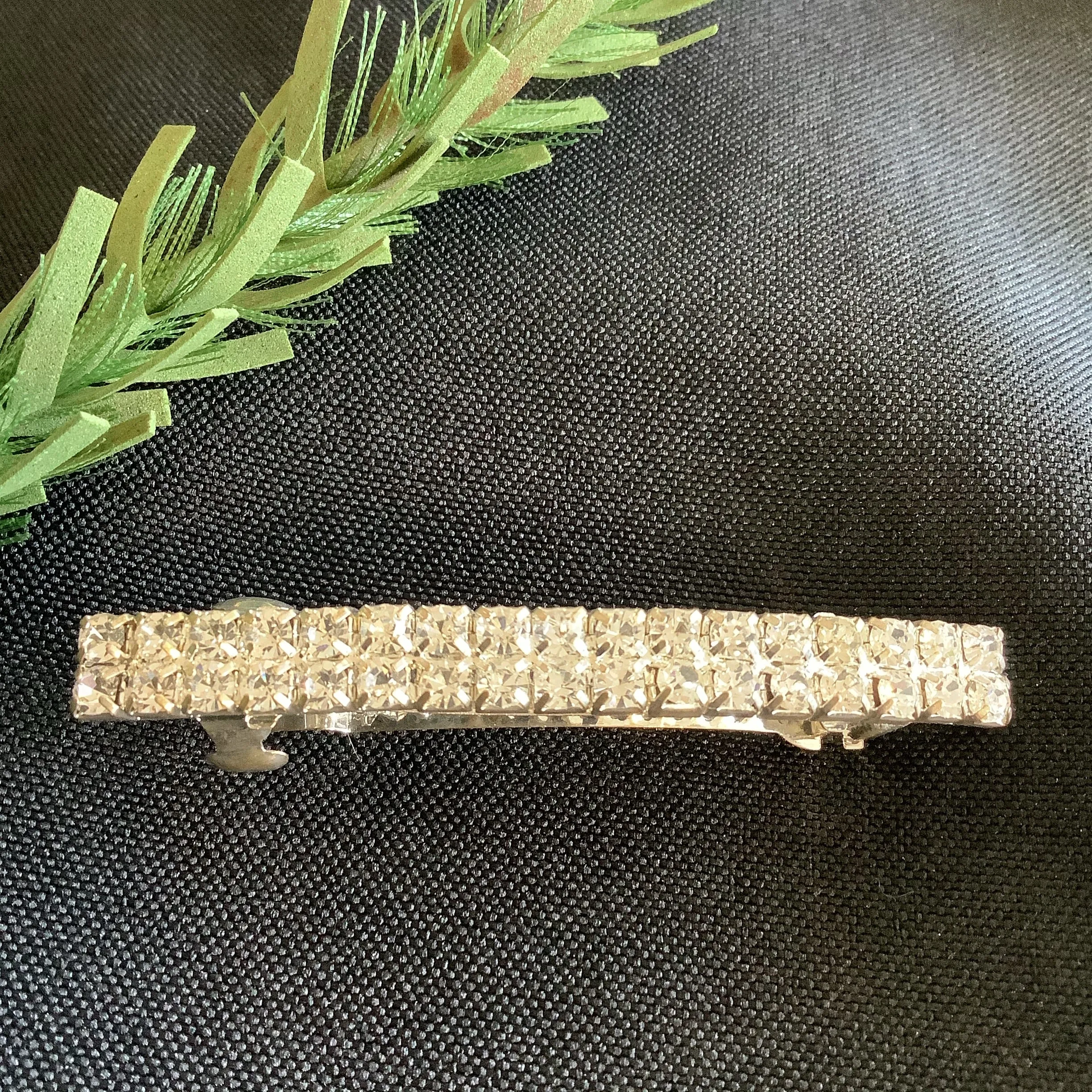 Double Rhinestone Strand Hair Clip