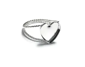 Double Twist Rope Heart Bezel Ring Blank | 8 mm, 12 mm, 16 mm