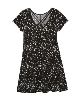 Douglasville Lattice Knit Dress | Black / White