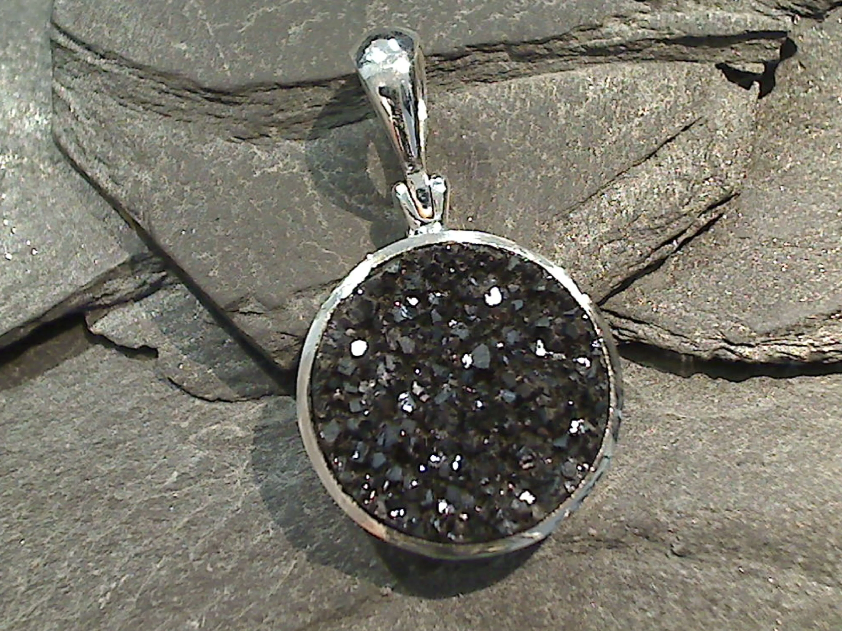 Druzy Quartz, Sterling Silver Pendant