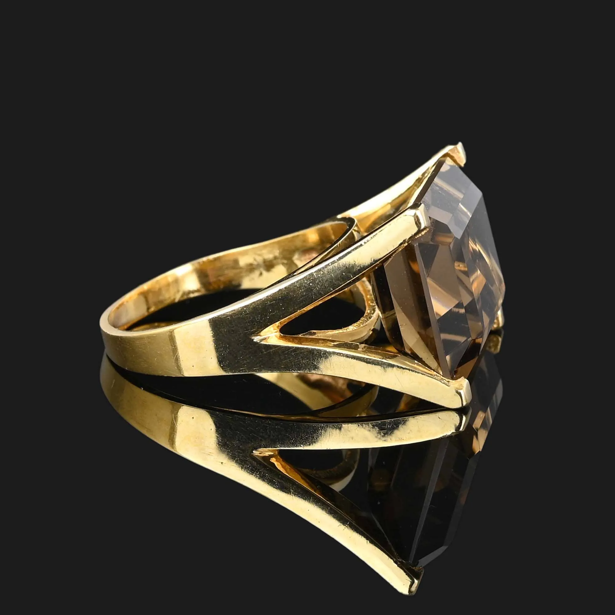 East West Smoky Quartz Ring in 14K Gold