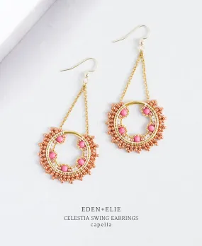 EDEN   ELIE Celestia Swing Earrings - capella pink