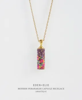 EDEN   ELIE Modern Peranakan capsule pendant necklace - amethyst