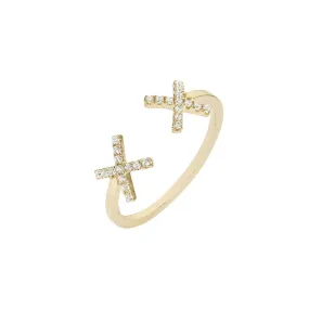 ELEMENTS Diamond Cross Ring