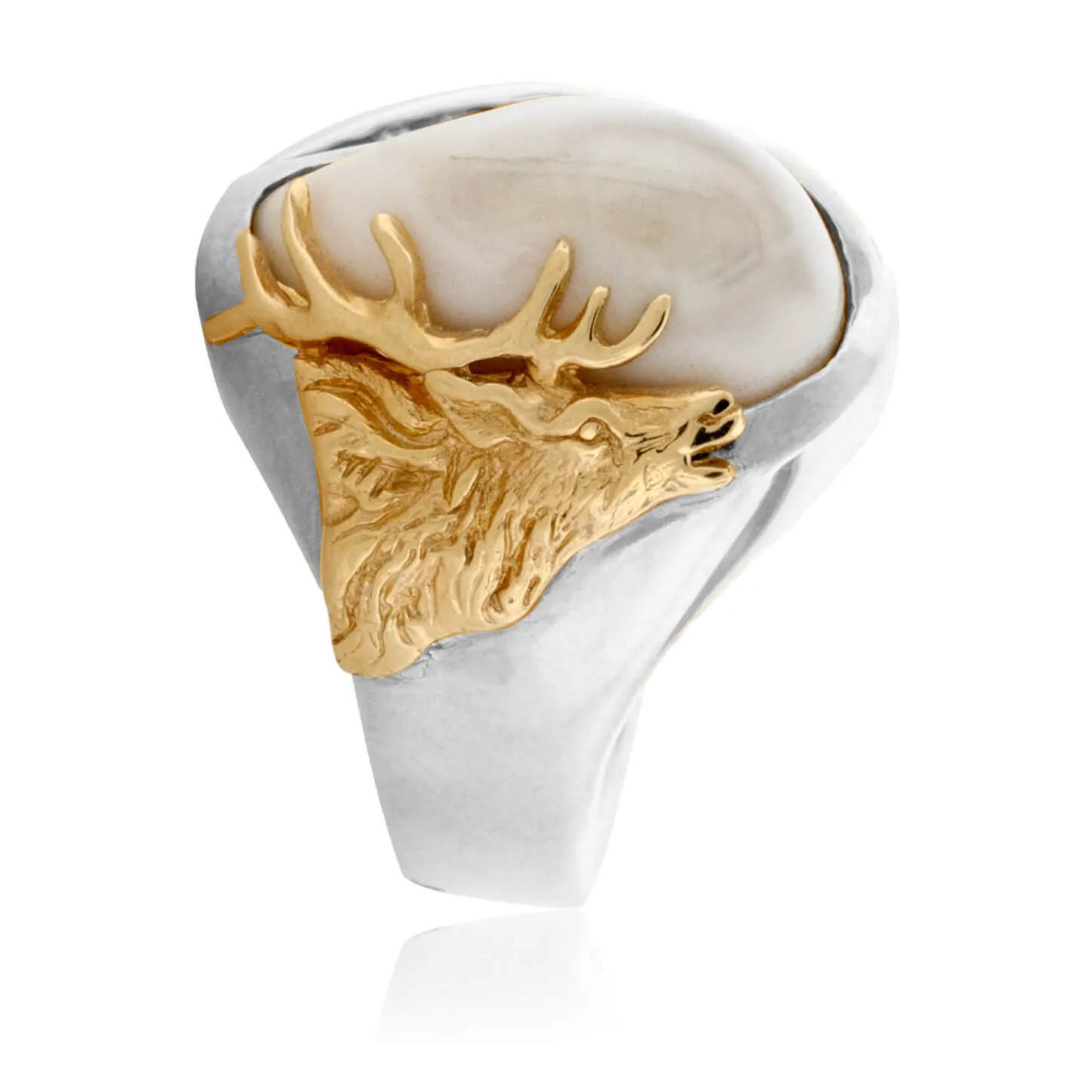 Elk Tooth Ivory Diamond Ring