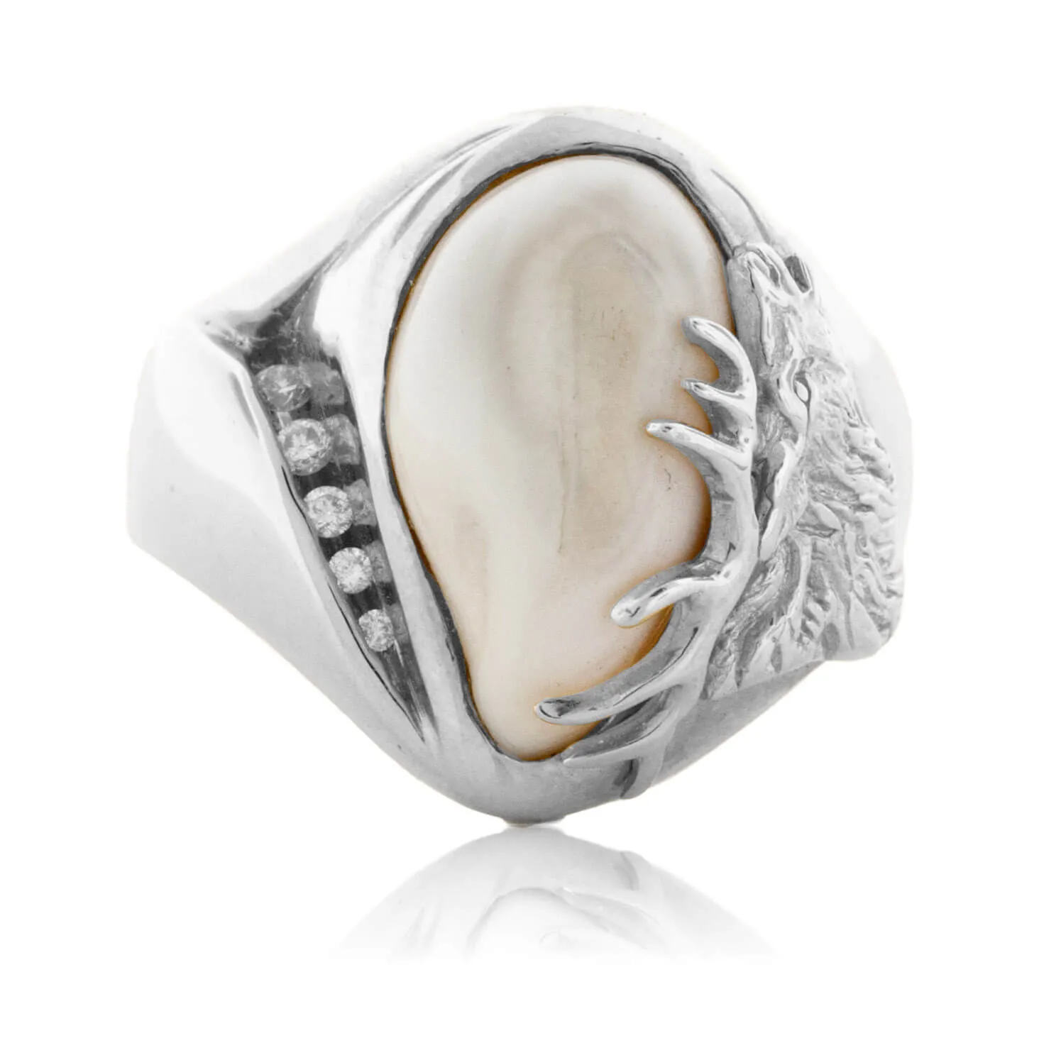 Elk Tooth Ivory Diamond Ring