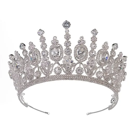 Elliptical Zircon Wedding Bridal Crown