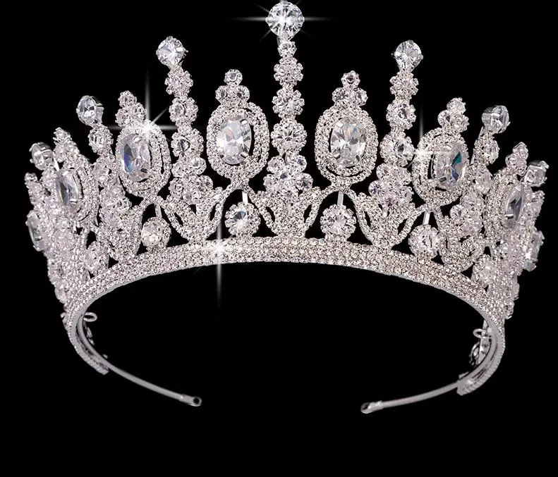 Elliptical Zircon Wedding Bridal Crown