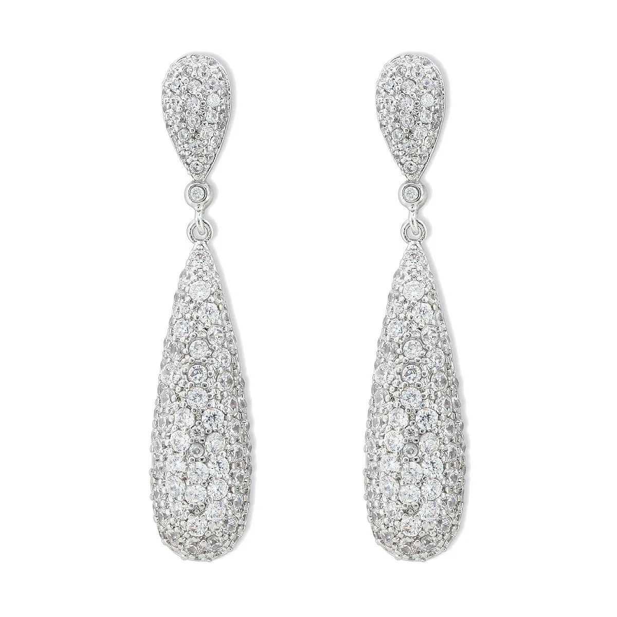 Elongated Pave CZ Earrings