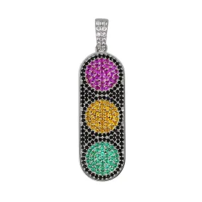 Emoji Stoplight Silver Bling Bling Pendant