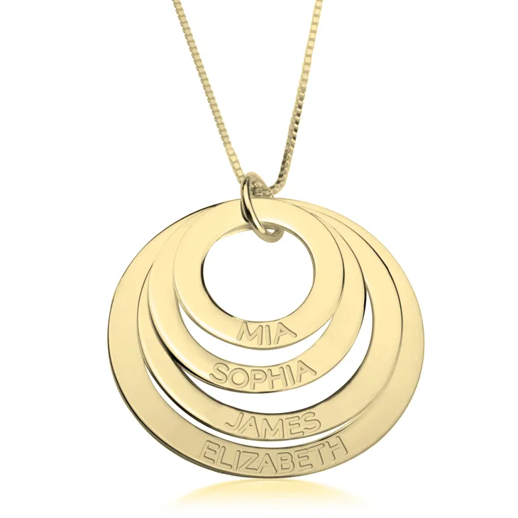 Engraved Mother Necklace - 24k Gold Plated