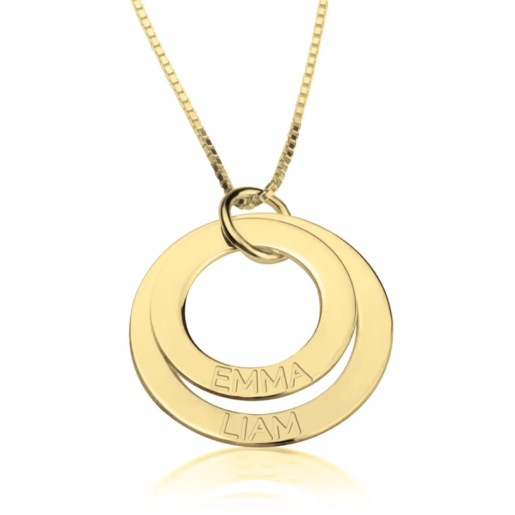 Engraved Mother Necklace - 24k Gold Plated