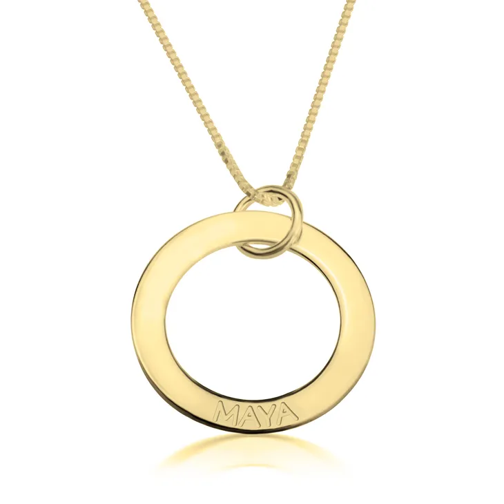 Engraved Mother Necklace - 24k Gold Plated