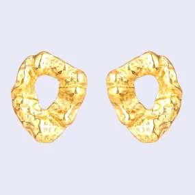 Estele Gold Plated Contemporary Statement Demifine Stud Earrings for Girls and Women