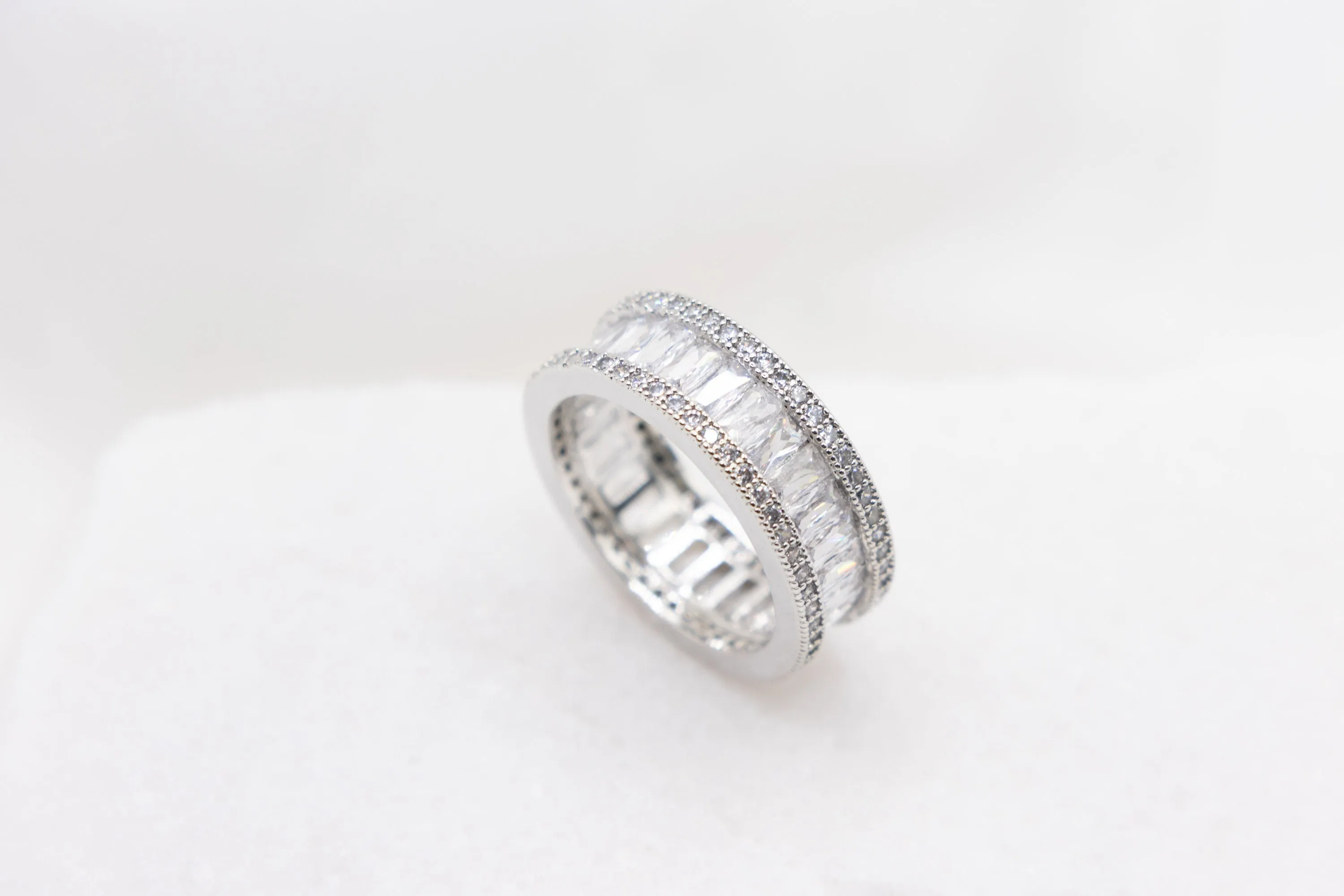 Eternity Band Ring | Silver Cubic Zirconia Eternity Band