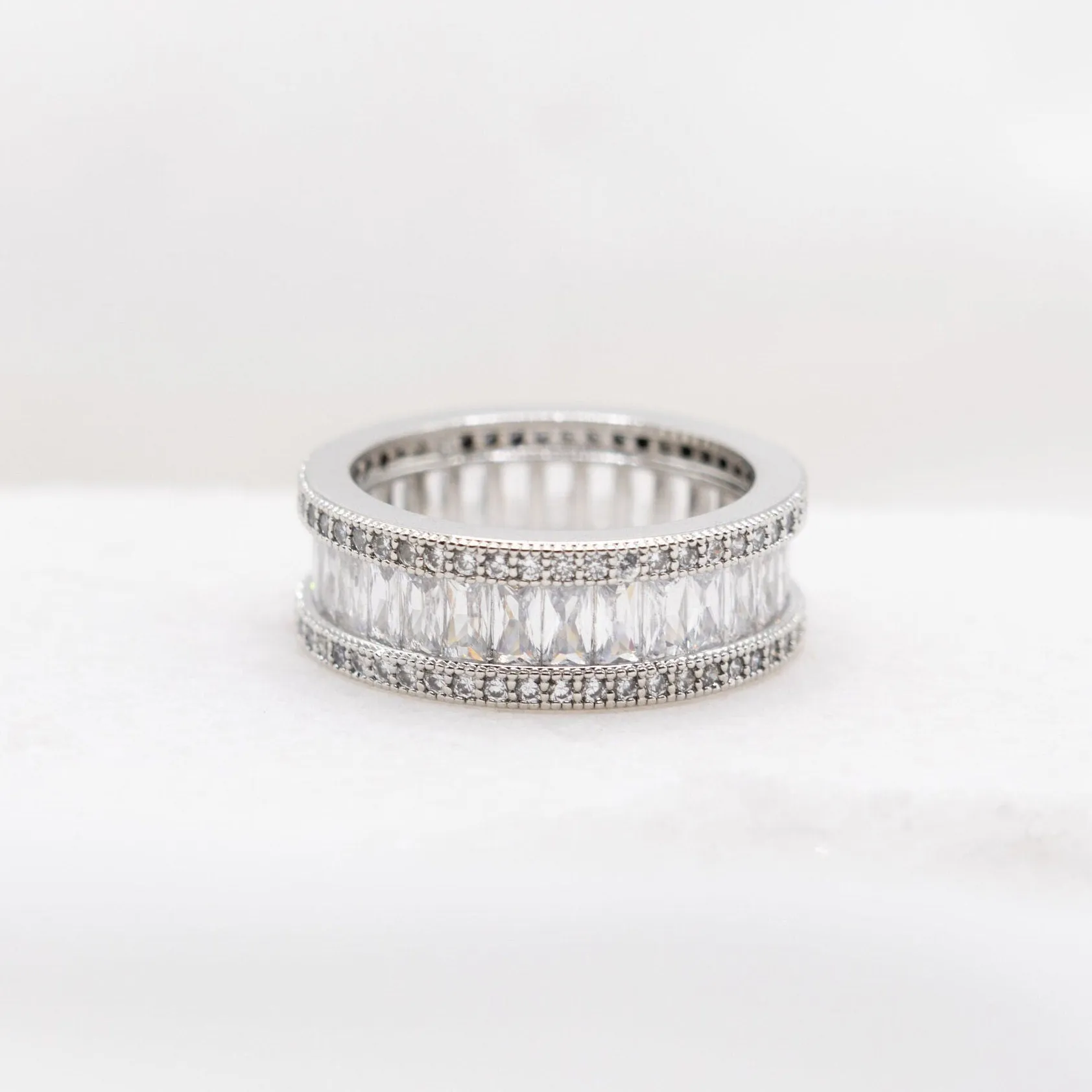 Eternity Band Ring | Silver Cubic Zirconia Eternity Band