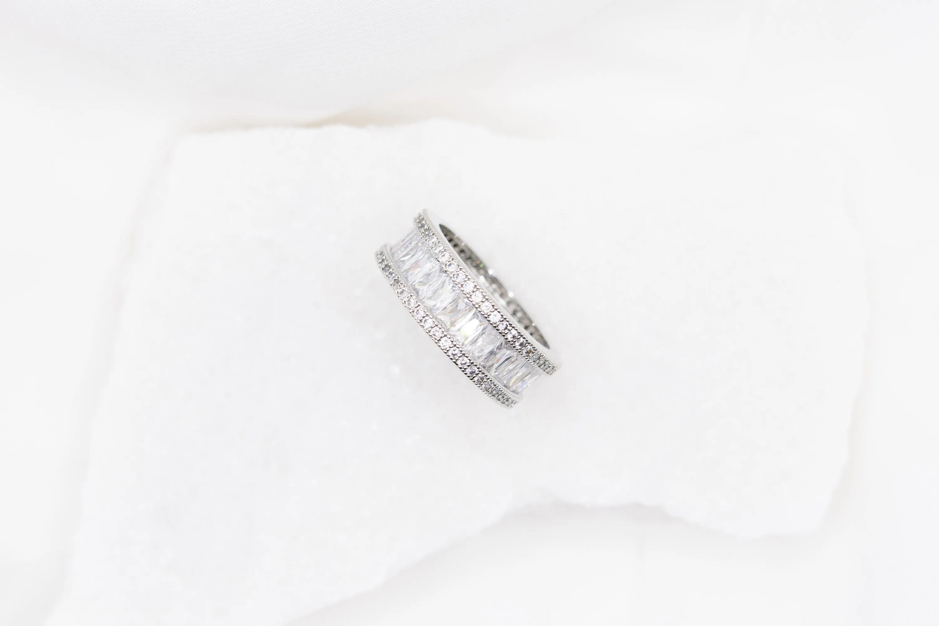 Eternity Band Ring | Silver Cubic Zirconia Eternity Band