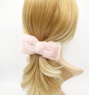 fabric fur hair bow soft Winter hair accessory for women