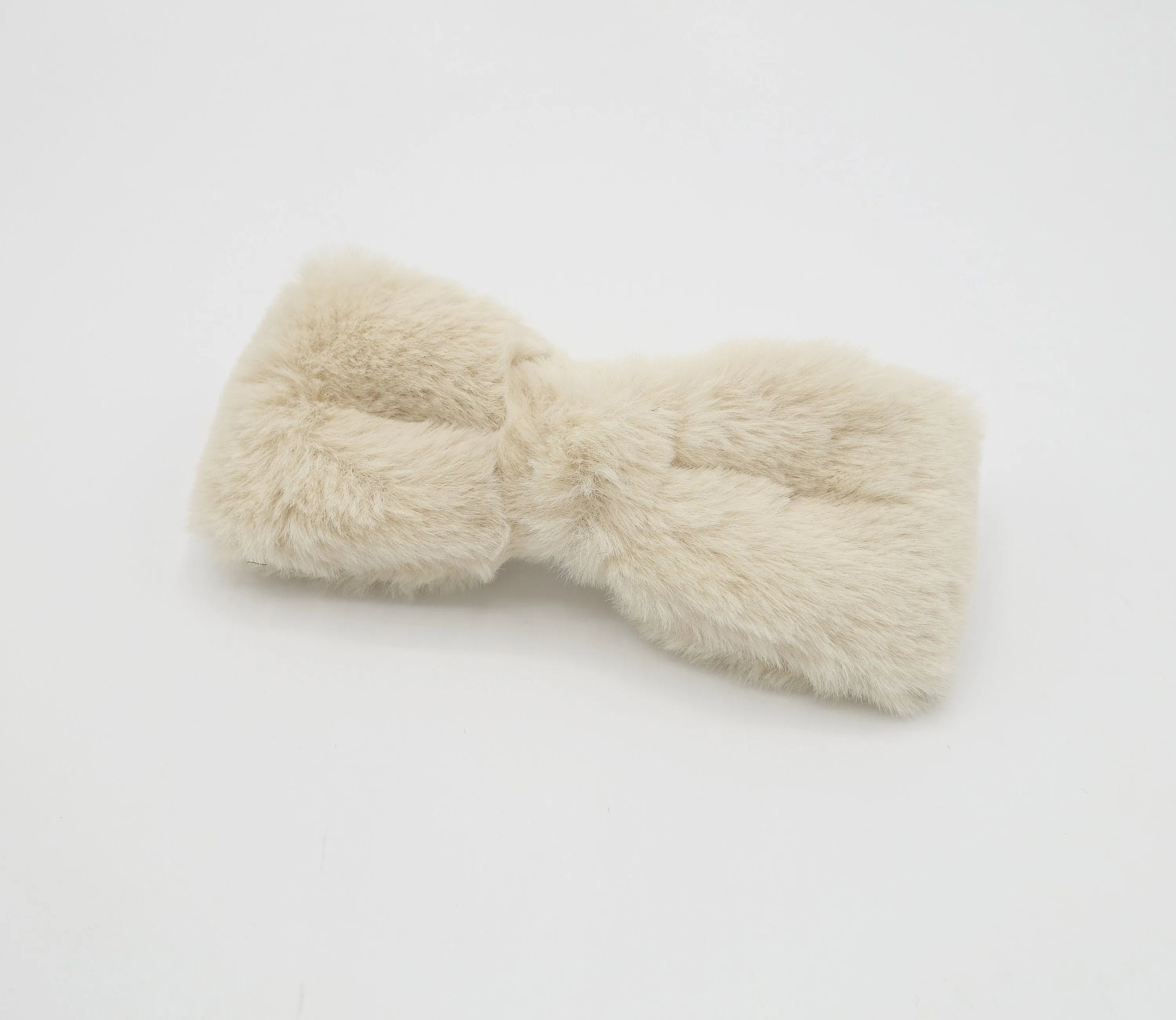 fabric fur hair bow soft Winter hair accessory for women