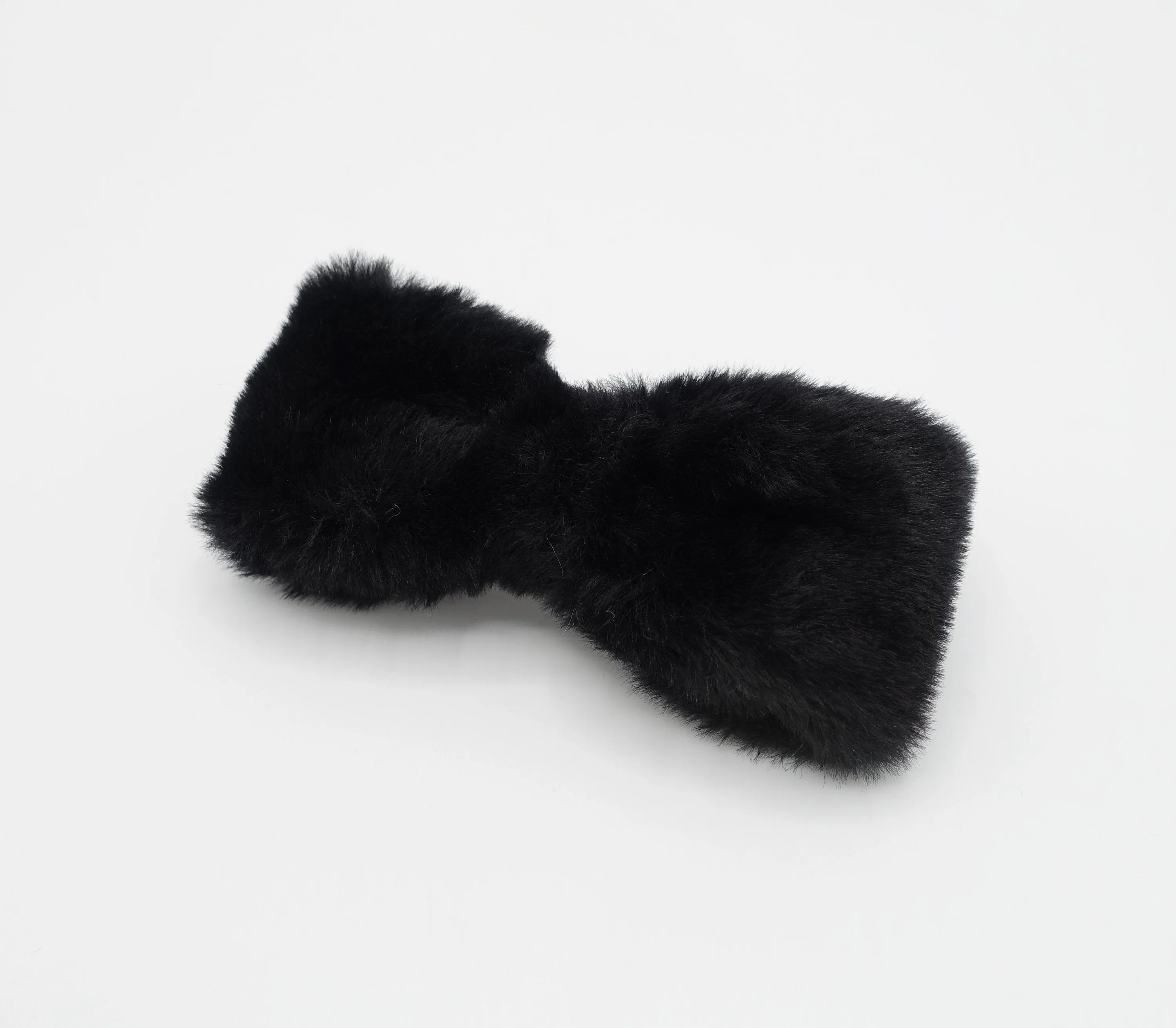 fabric fur hair bow soft Winter hair accessory for women