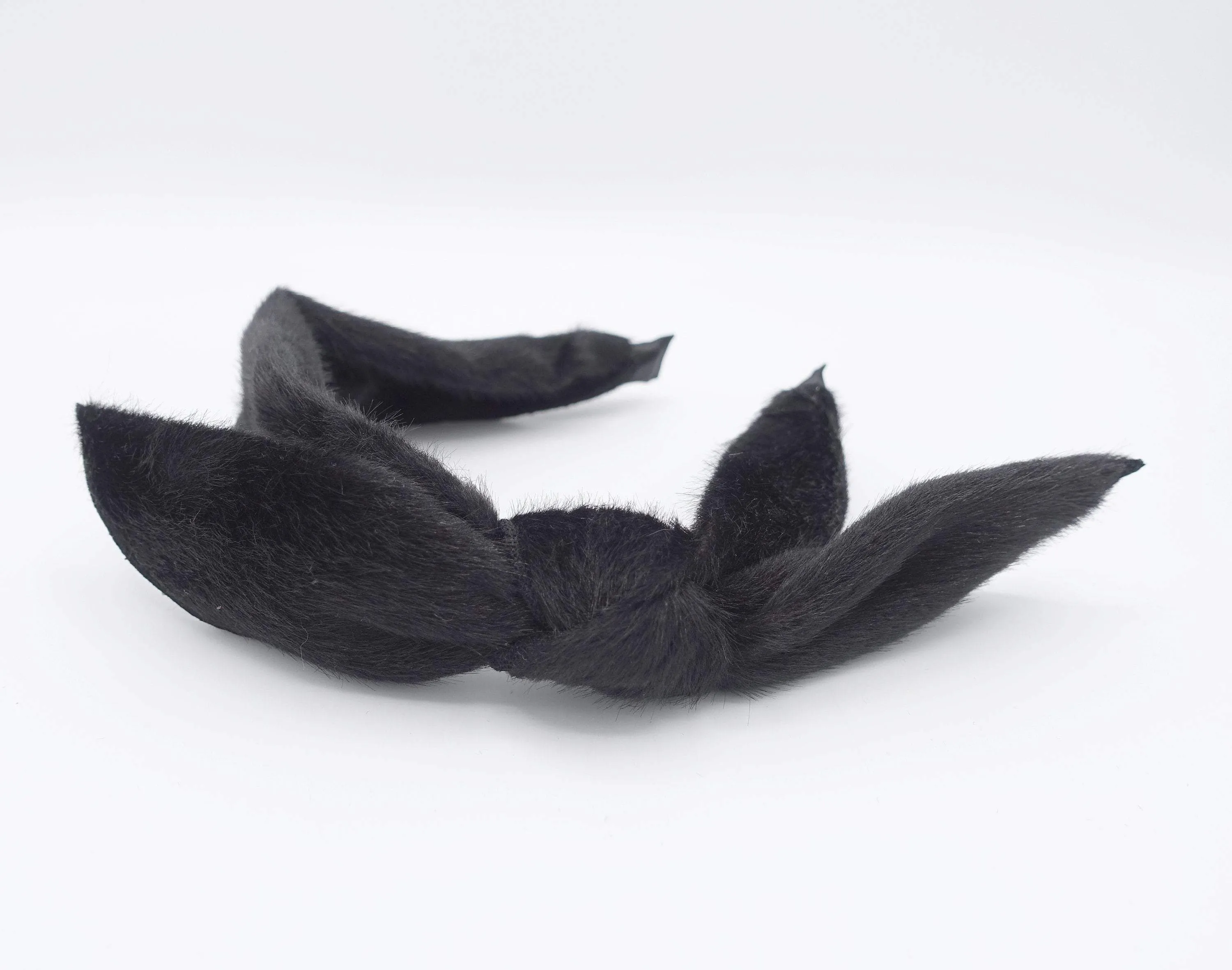 fabric fur headband wired bow knot hairband shop for adult