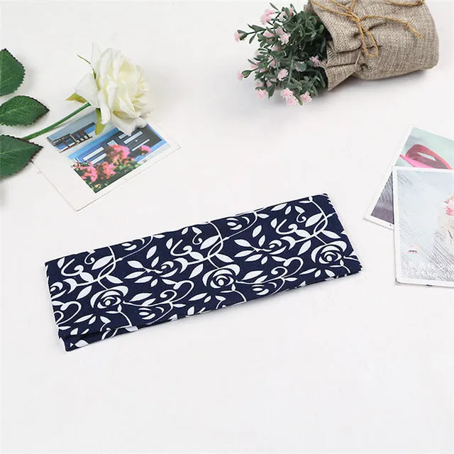 Fashion Women Elastic Headband Floral Head Wrap Girl Turban Hair Accessories Retro Party Apparel Hair Bands 2017