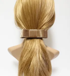 flat velvet bow french bow barrette