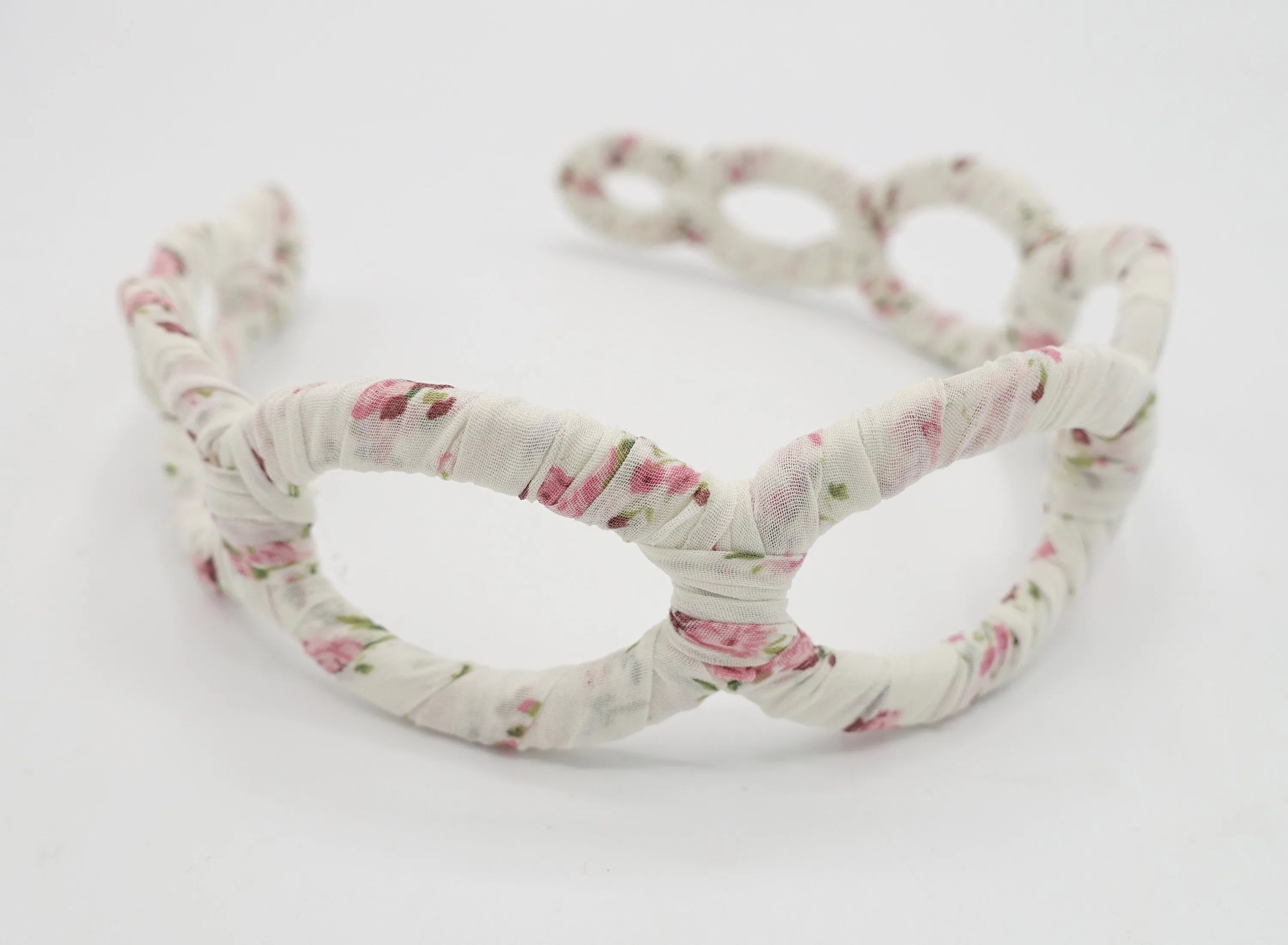 floral fabric wrap elliptical headband casual hair accessory for women