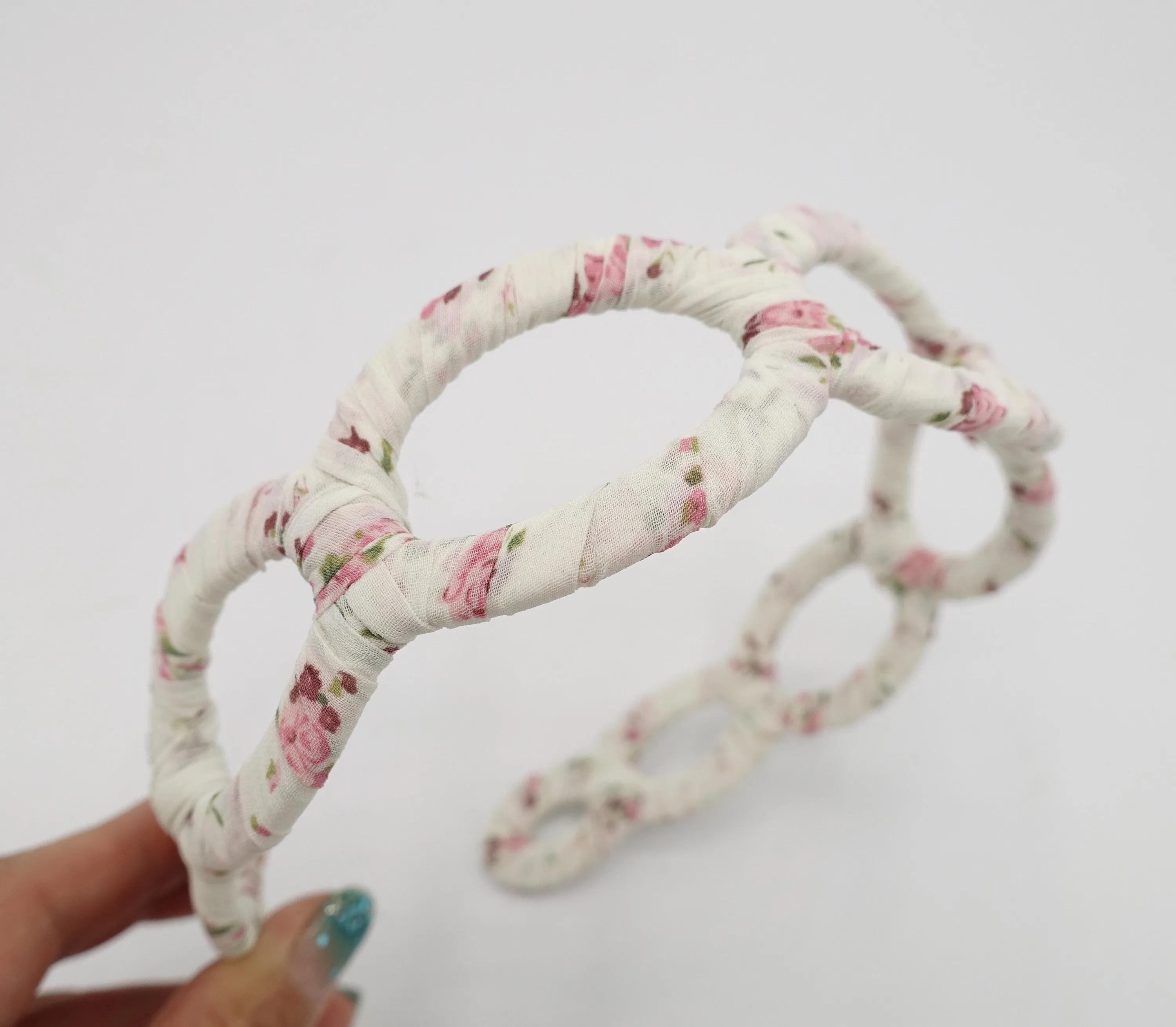 floral fabric wrap elliptical headband casual hair accessory for women