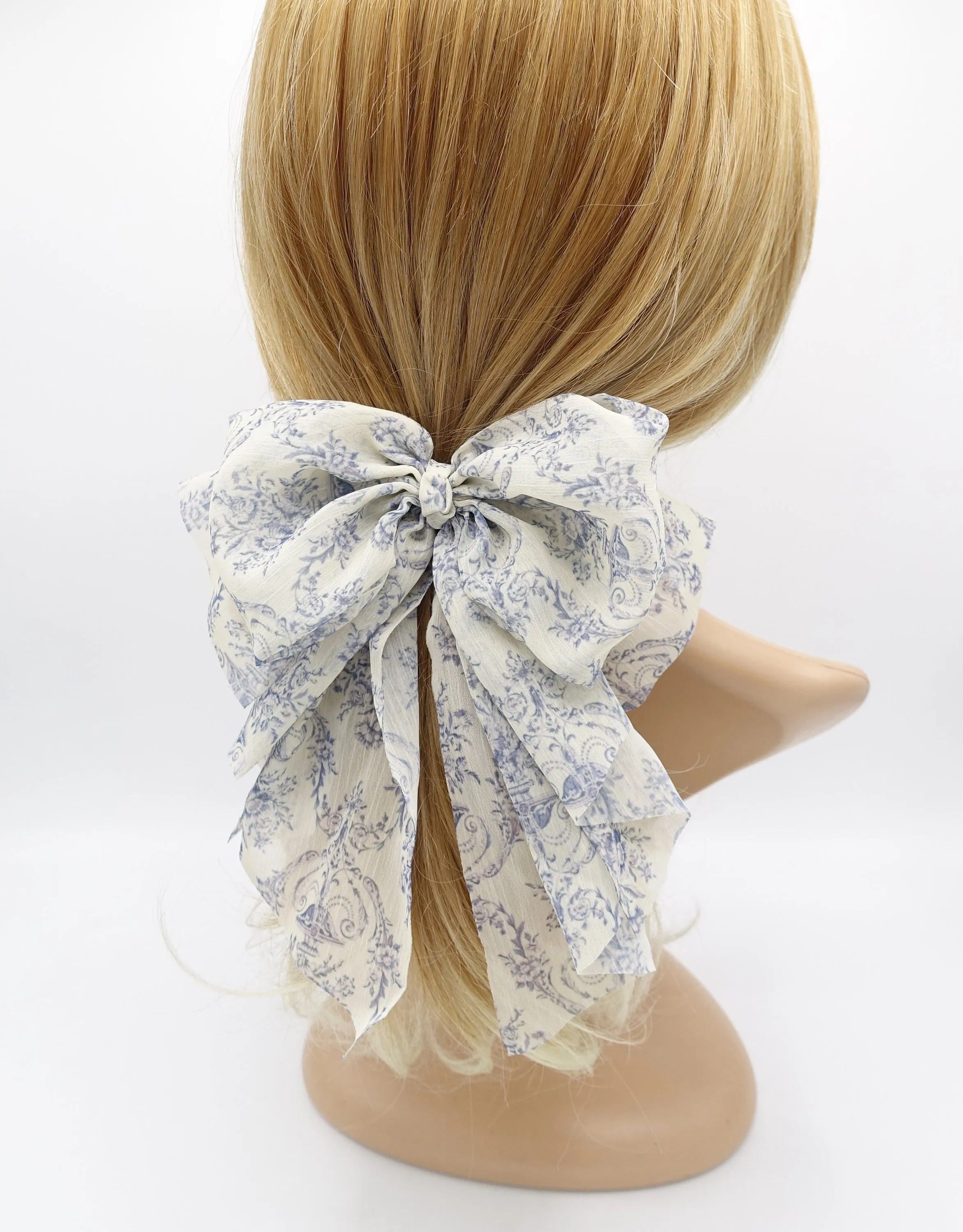 floral hair bow, paisley hair bow, floral paisley hair bow for women