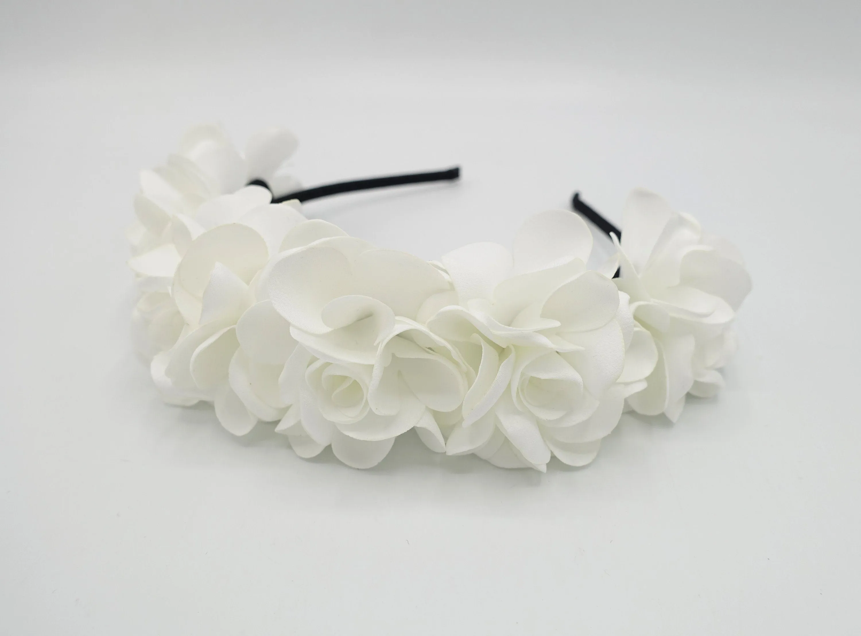 floral headband handmade wild rose flower embellished floral headband