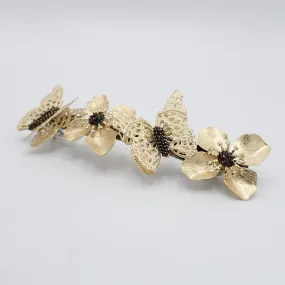 flower butterfly metal  hair barrette