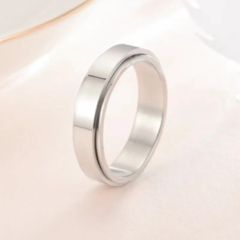 Funki Buys | Rings | Titanium Wedding Spinner Ring | Wedding Band 1 Pcs