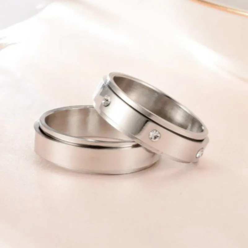 Funki Buys | Rings | Titanium Wedding Spinner Ring | Wedding Band 1 Pcs