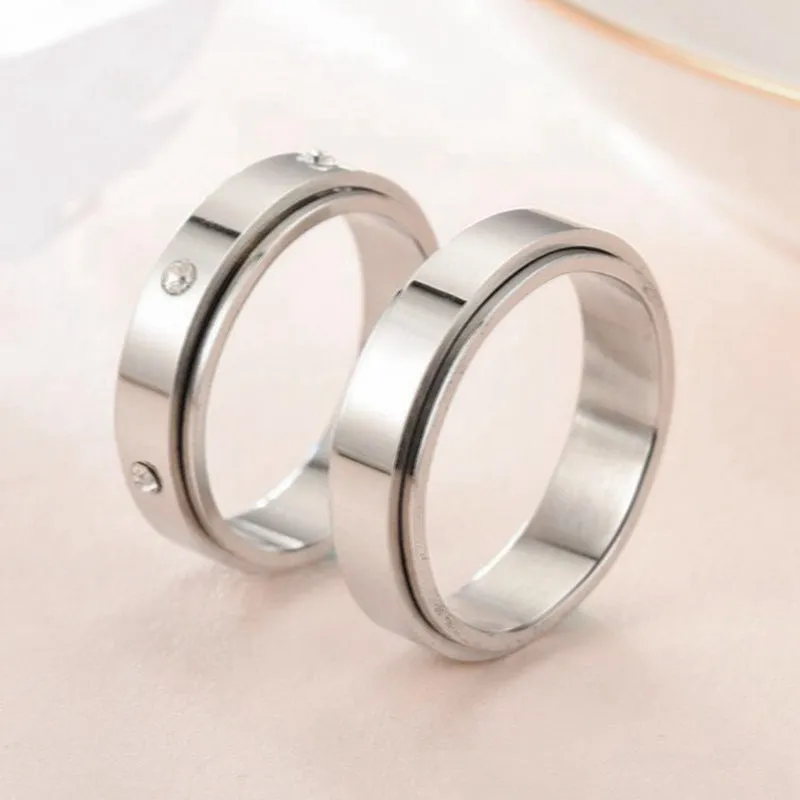 Funki Buys | Rings | Titanium Wedding Spinner Ring | Wedding Band 1 Pcs