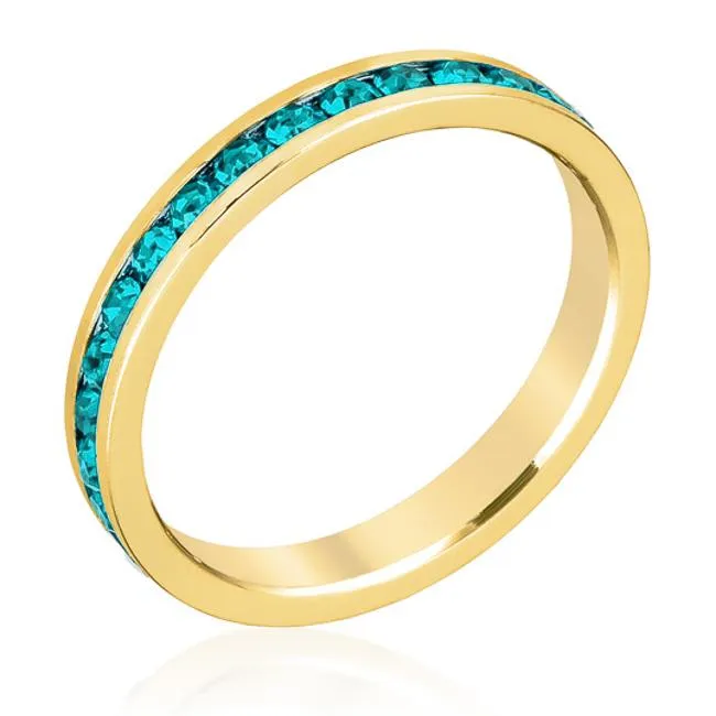 Gail Turquoise Green Eternity Stackable Ring | 1ct | 18k Gold