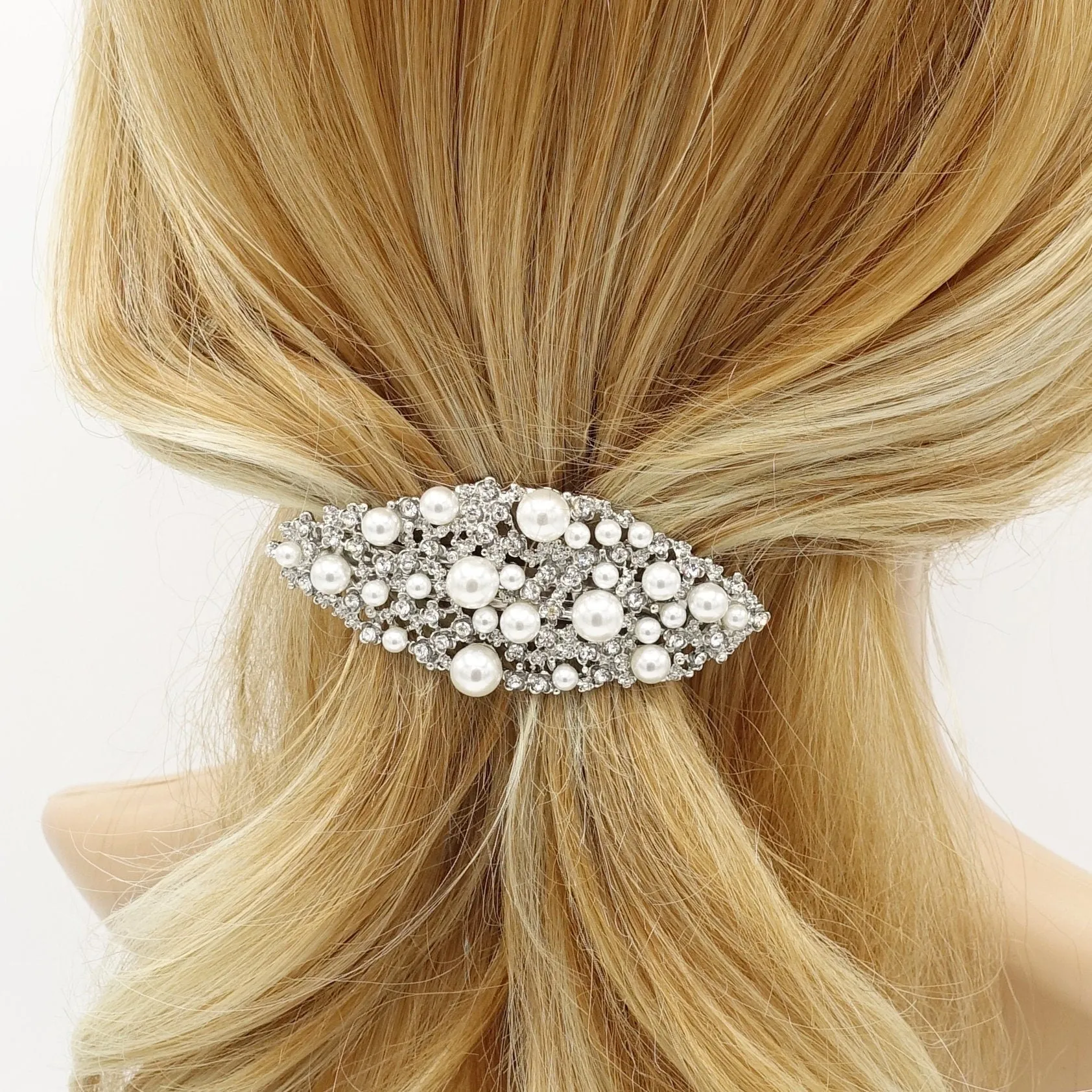 galaxy pearl rhinestone hair barrette