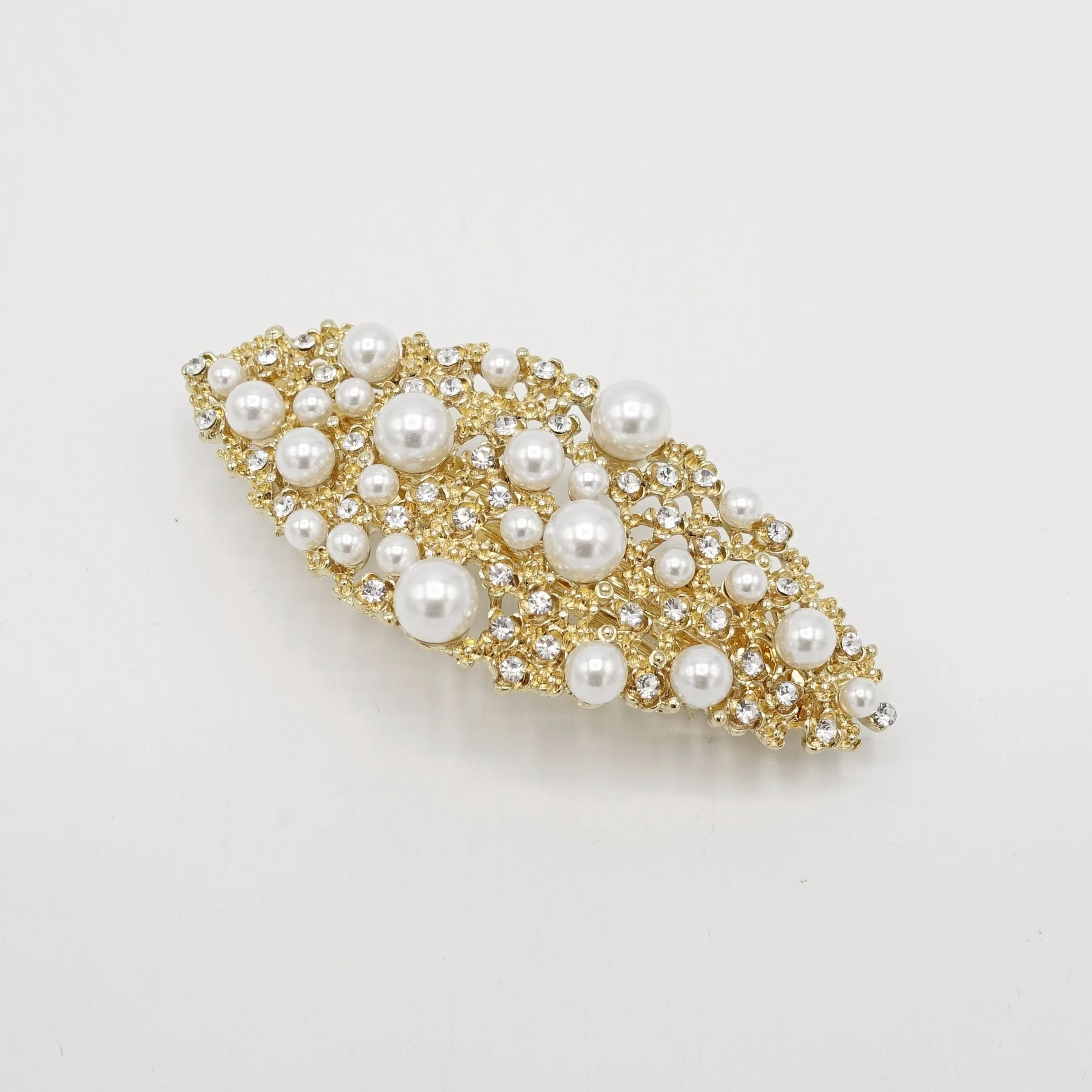 galaxy pearl rhinestone hair barrette