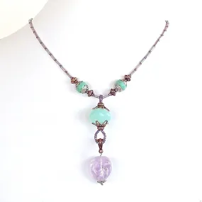 Gema: Aqua Chalcedony Pendant Necklace