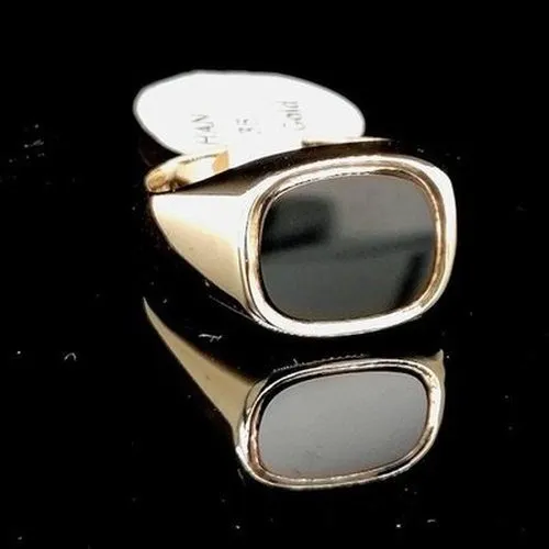 Gents Gold Black Onyx Ring