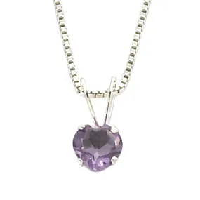 GENUINE AMETHYST HEART NECKLACE