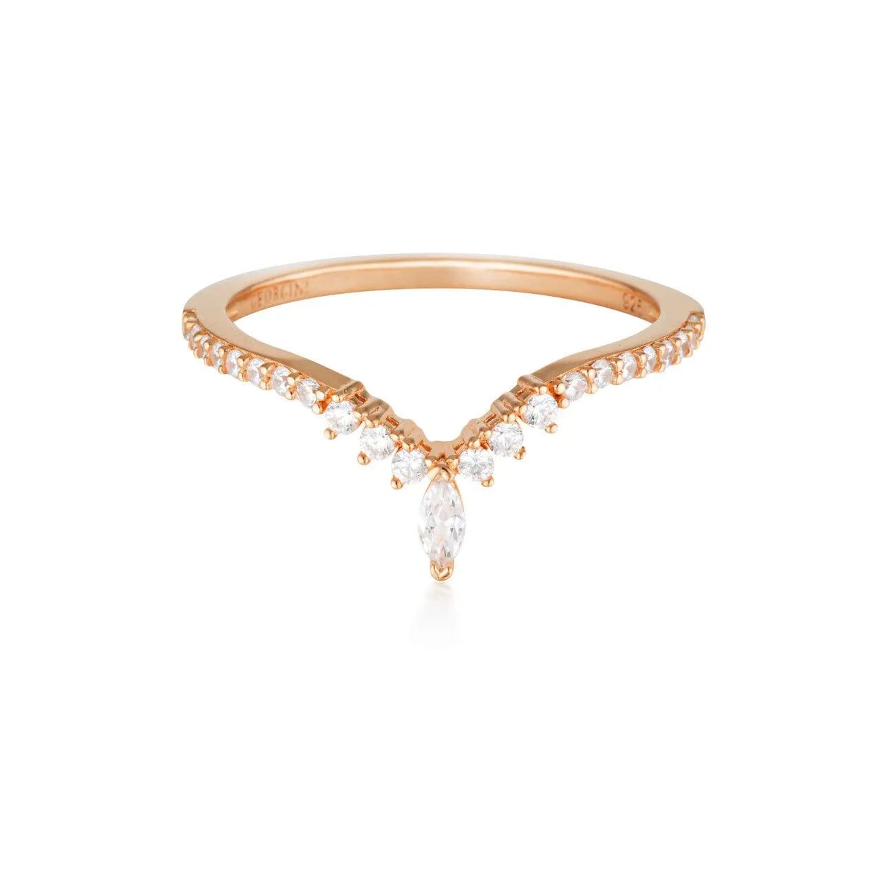 Georgini Rock Star Tiara Rose Gold Ring - 10