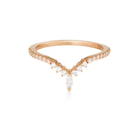 Georgini Rock Star Tiara Rose Gold Ring - 8