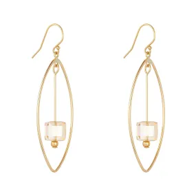 Gold Filled 8mm Golden Shadow Cube Oval Chandelier Earrings