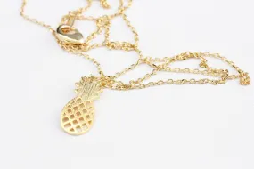 Gold Pineapple Charm Necklace