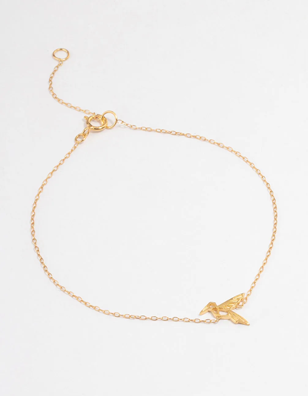 Gold Plated Sterling Silver Origami Bird Bracelet