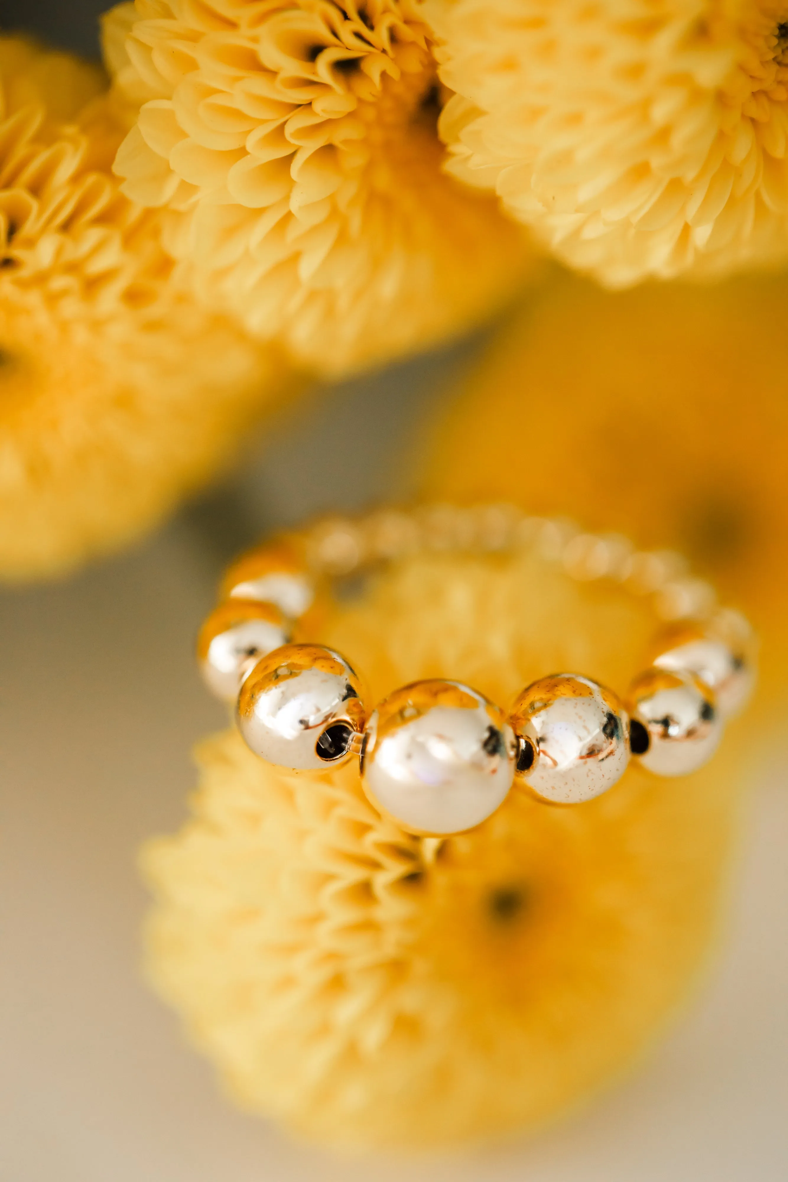 gradient bead ring {silver   gold }