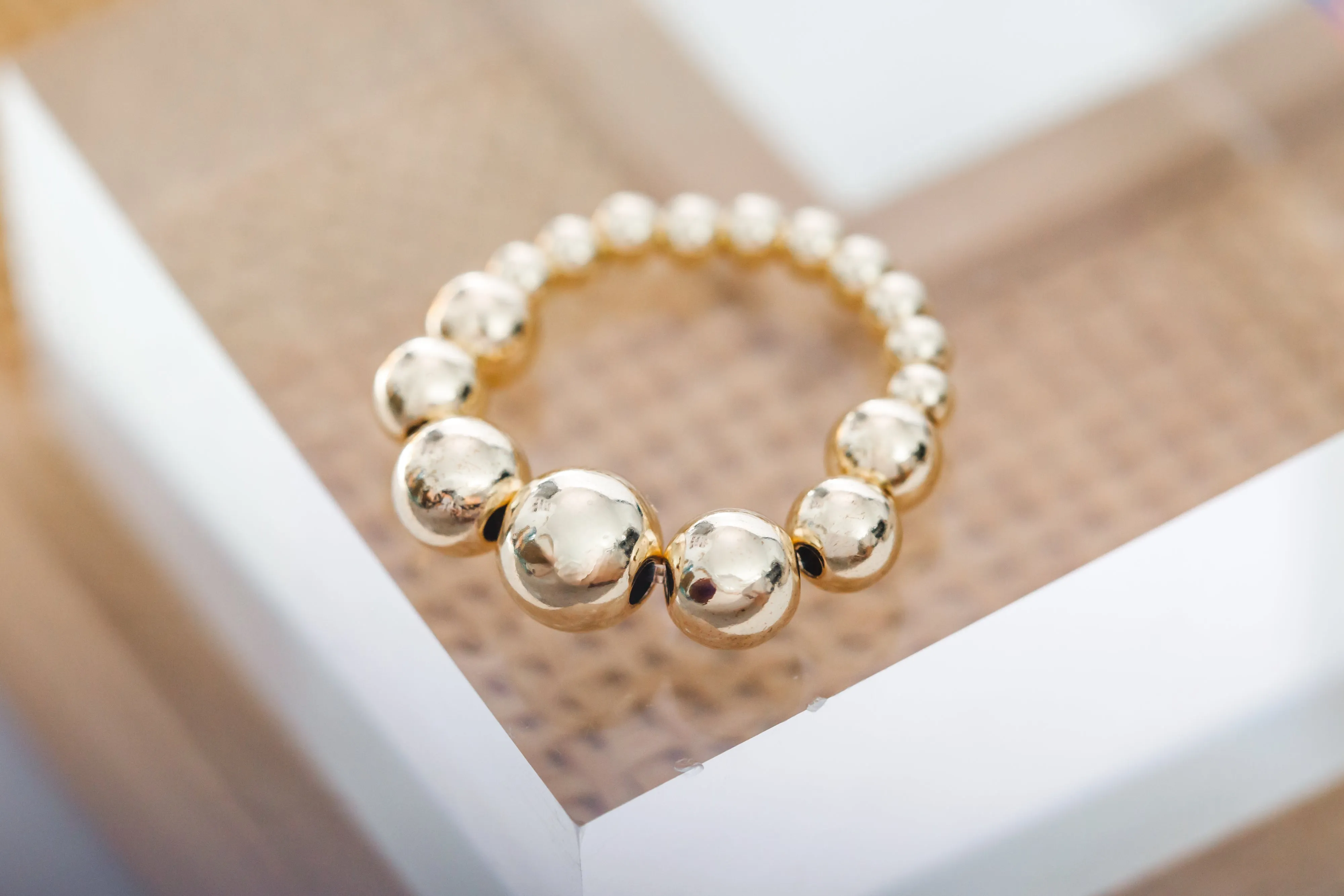 gradient bead ring {silver   gold }